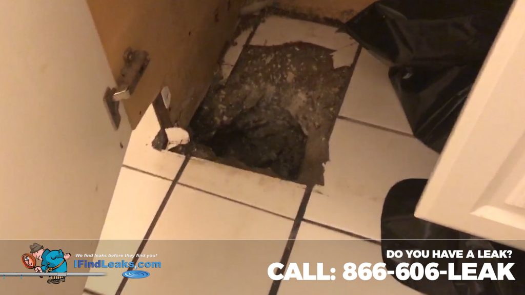 SLab leak detection in bathroom tampa