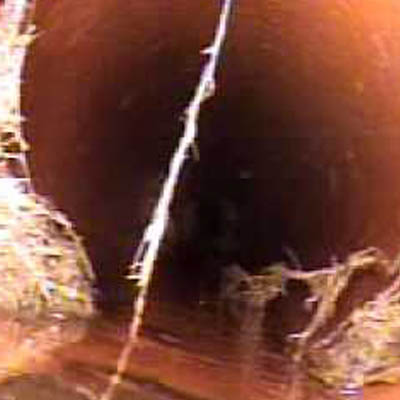 Sewer inspection service showing inside of sewer line