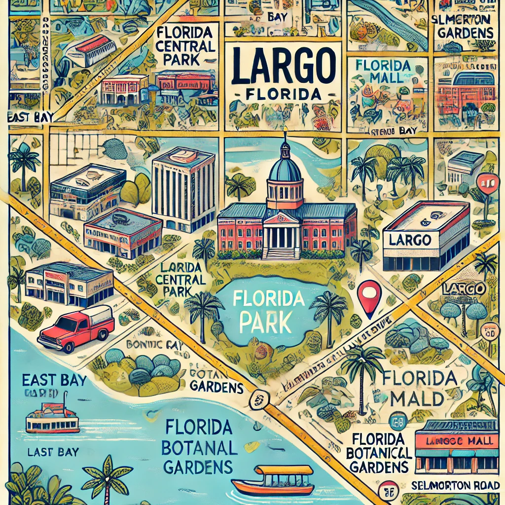 Map of Largo Florida for leak detection