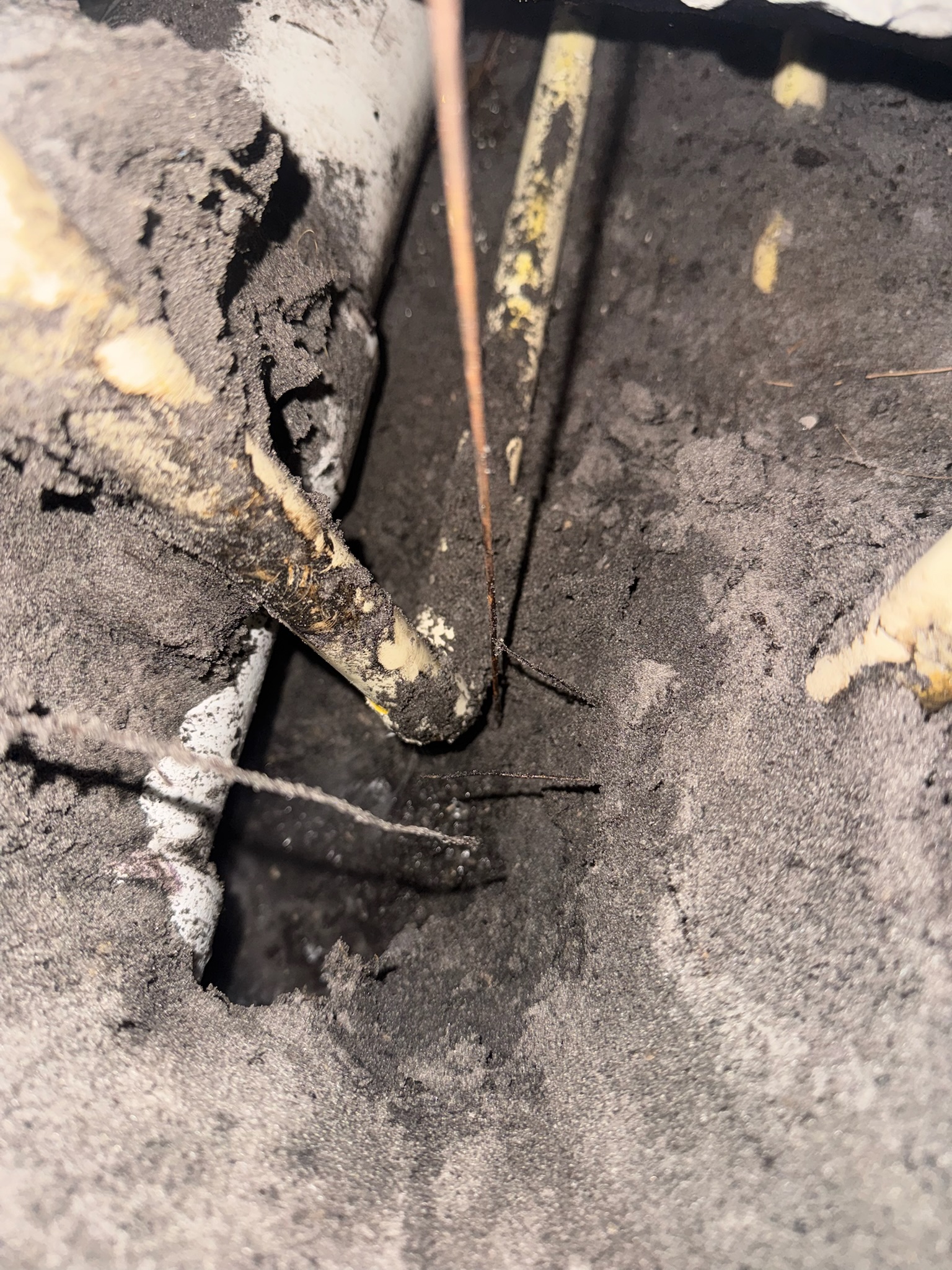 CPVC elbow leak showing fine mist of water after shut-off, brittle pipe damage