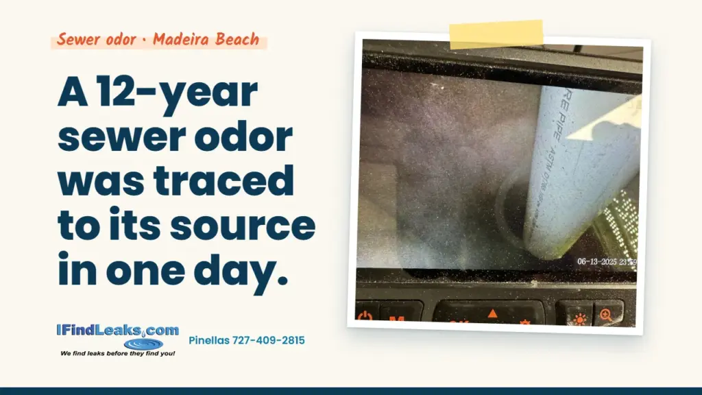 A 12-year sewer odor was traced to its source in one day.