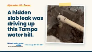 A hidden slab leak was driving up this Tampa water bill.