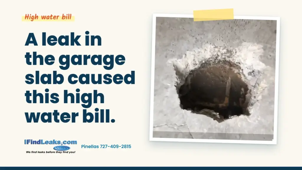 A leak in the garage slab caused this high water bill.
