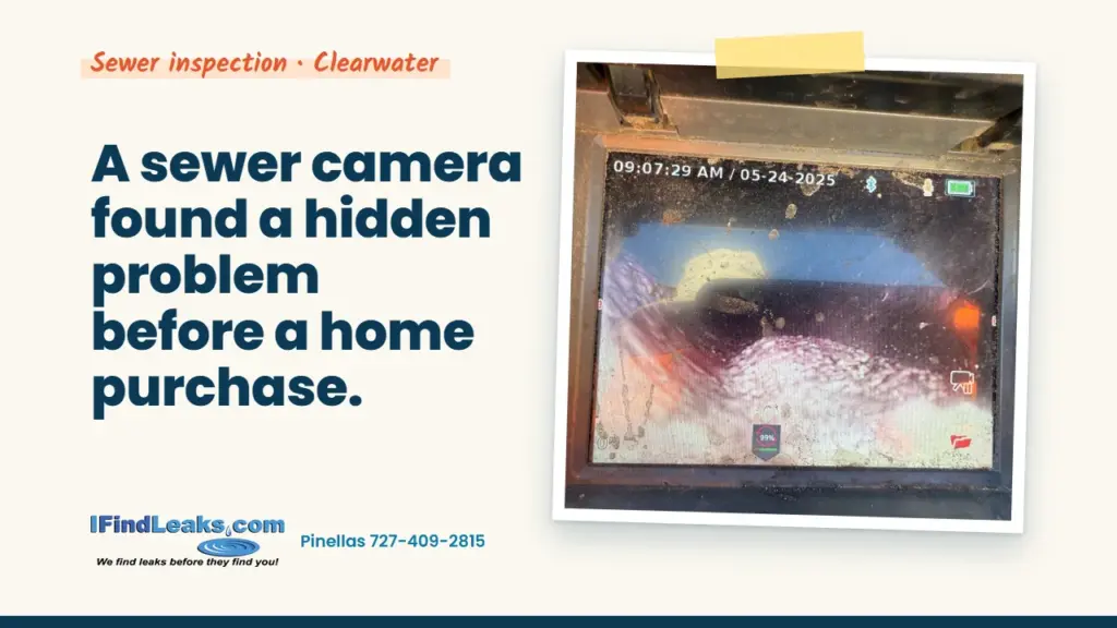 A sewer camera found a hidden problem before a home purchase.
