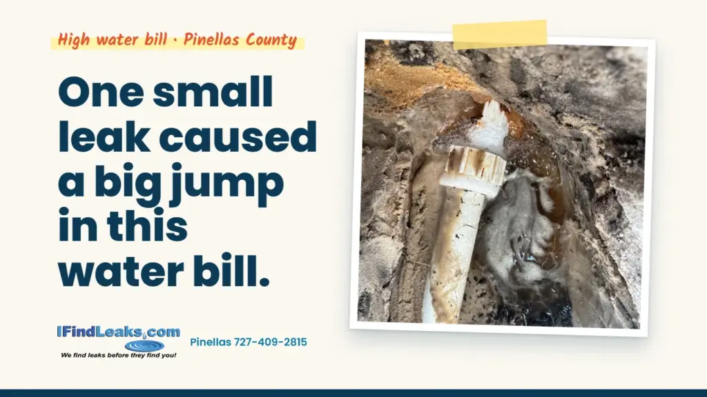 One small leak caused a big jump in this water bill.