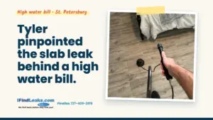 Tyler pinpointed the slab leak behind a high water bill.