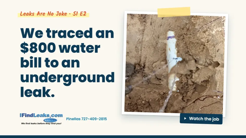 We traced an $800 water bill to an underground leak.