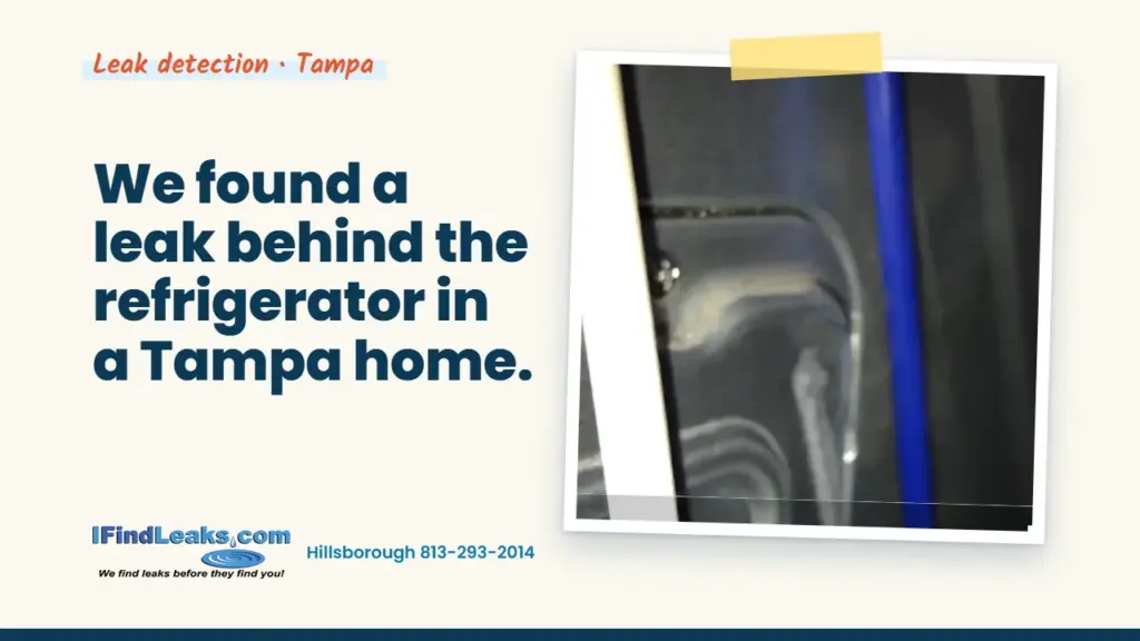 We found a leak behind the refrigerator in a Tampa home.