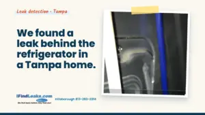 We found a leak behind the refrigerator in a Tampa home.
