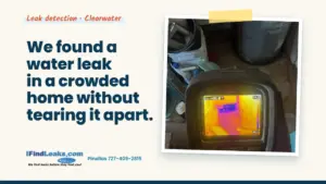 We found a water leak in a crowded home without tearing it apart.